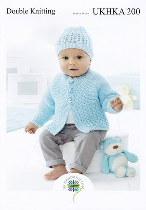 Baby matinee Coat and hat UKHKA200 - Double Knitting