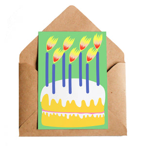 Birthday Cake Greetings Card