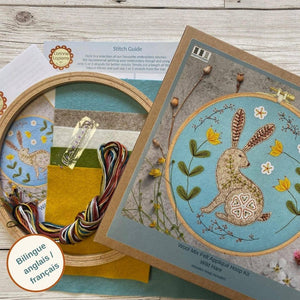 Corinne Lapierre Wild Hare Appliqué Hoop Craft Kit: English