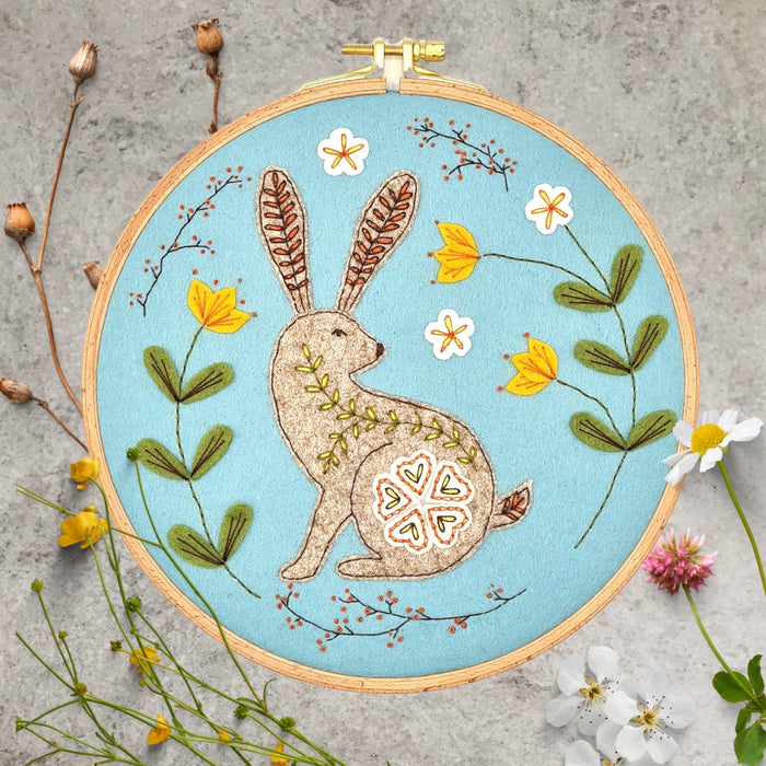 Corinne Lapierre Wild Hare Appliqué Hoop Craft Kit: English