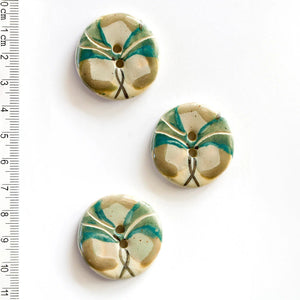 Handmade Floral Hand Painted Buttons