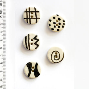 Handmade Round Patterned Buttons