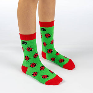 Hedgy Socks - Kids Ladybird Bamboo Socks-Rosy Posy Petals