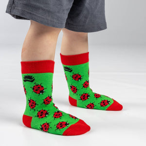 Hedgy Socks - Kids Ladybird Bamboo Socks-Rosy Posy Petals