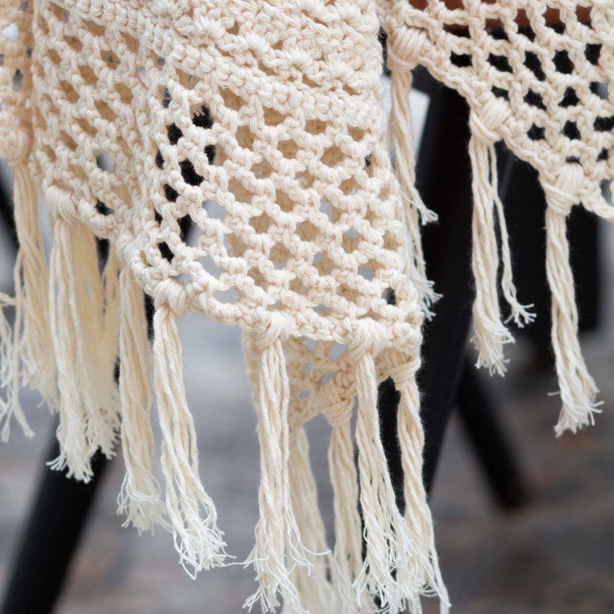 DIY Crochet Kit Cipressa Boho Throw Blanket Vaniglia