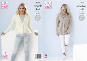 King Cole 5373 Knitting Pattern Womens Short and Long Cardigans in Cotton Top DK