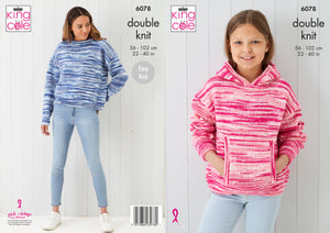 King Cole 6078 Hoody Double Knitting Pattern for Child or Adult