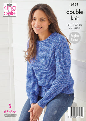 King Cole 6131 - Jumper and Jacket knitting pattern DK