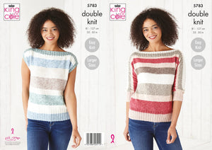 King Cole Ladies Sweater and Top Dk Knitting Pattern (5783)