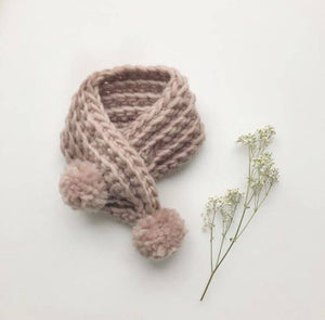 Littlecloud9 handknits - Baby Shawlette scarf Dusty Pink-Rosy Posy Petals