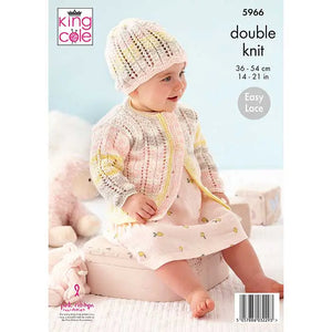 King Cole Baby dress and coat knitting patter 5966 - Double Knitting