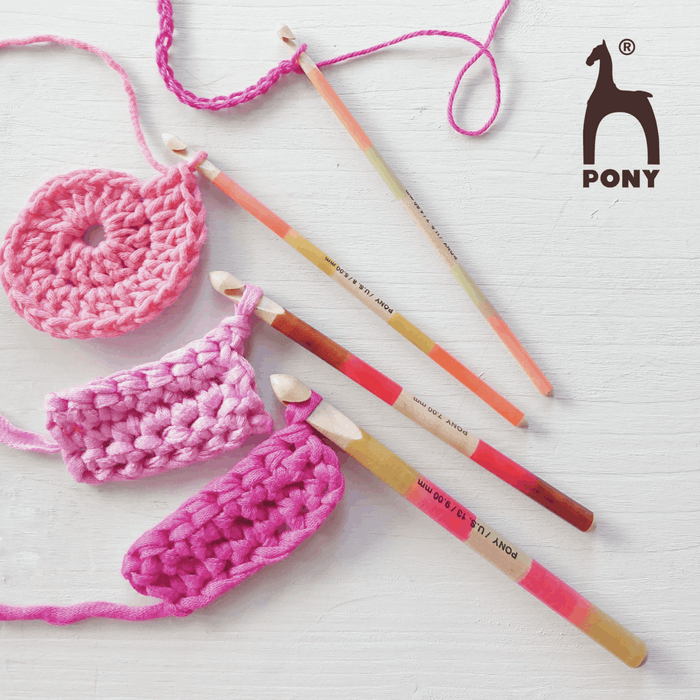 Pony Flair Hand Coloured Maple Crochet Hook - All Sizes