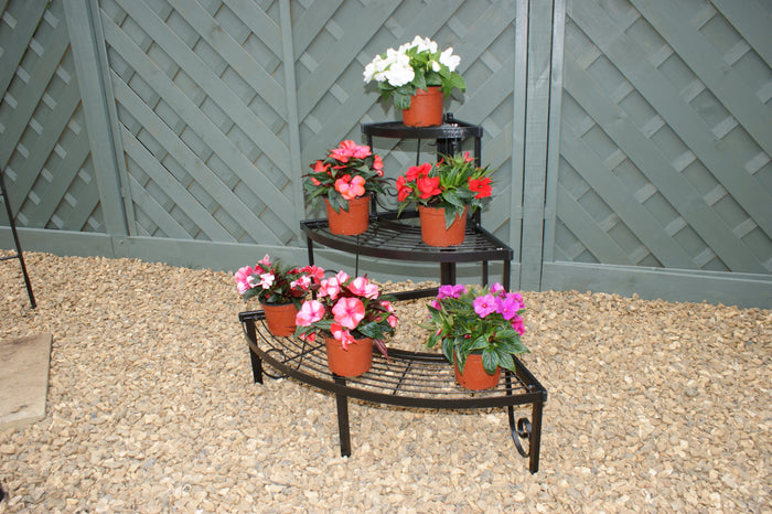 Poppyforge 3 Tier Pot Corner Stand - Black