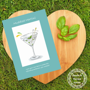 Muddled Martini Gin Cocktail Seed Greeting Card