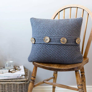 Wool Couture Company - Seed Stitch Cushion Cover Knitting Kit: Natural Cream