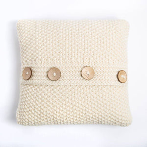 Wool Couture Company - Seed Stitch Cushion Cover Knitting Kit: Natural Cream