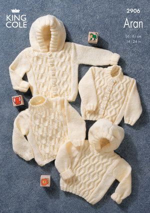 King Cole 2906 -Aran Baby knitting pattern leaflet