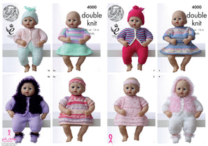 King Cole 4000 - Double Knitting Dolls Clothes knitting pattern