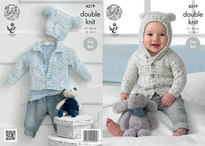 King Cole 4319 - Double Knitting baby jacket knitting pattern leaflet