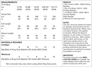 King Cole 5226 - Double Knit Easy Knit Cardigan and waistcoat Knitting Pattern Leaflet