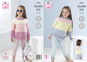 King Cole 5376 - DK Girls Jumper knitting pattern leaflet
