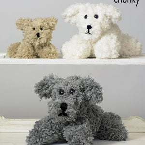 King Cole 9090 - Easy Knit Tufty Dog Family pattern