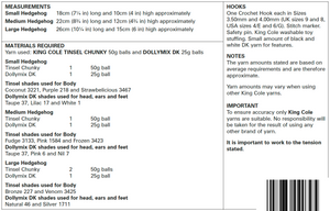King Cole 9148 - Hedgehog Crochet Pattern Leaflet