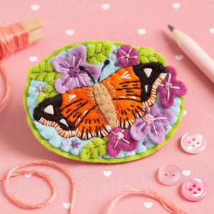 Butterfly Brooch Felt Craft Kit-Rosy Posy Petals