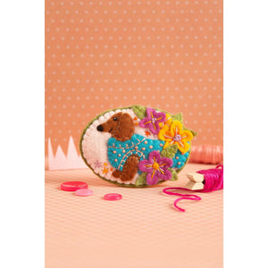 Dachshund Brooch Felt Craft Kit-Rosy Posy Petals