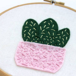 Embellished Elephant - Cactus Felt Embroidery Kit-Rosy Posy Petals