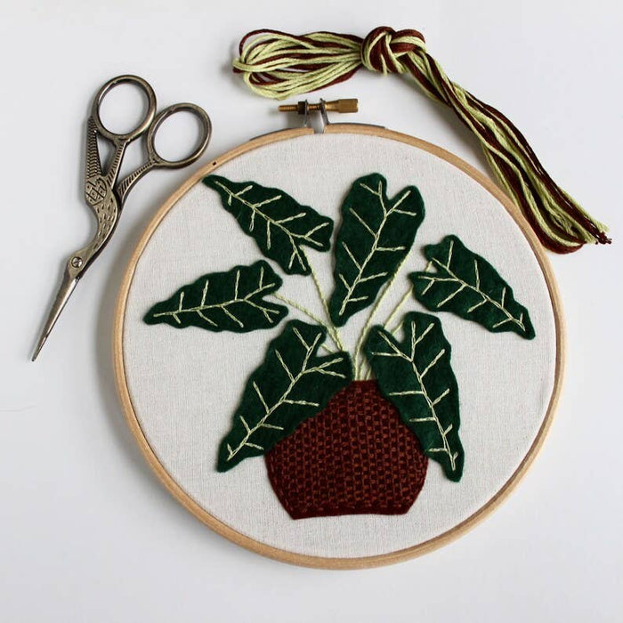 Embellished Elephant - Ear Plant Felt Embroidery Kit