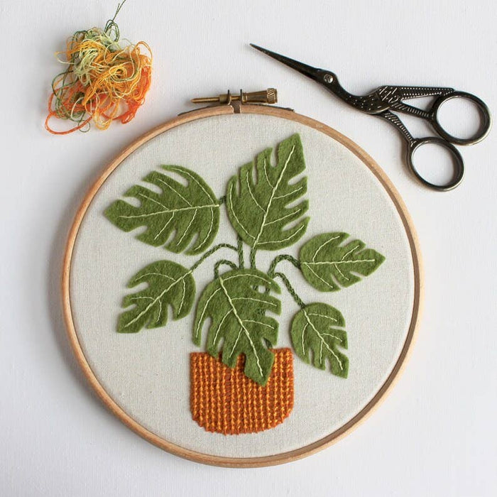 Embellished Elephant - Monstera Plant Felt Embroidery Kit