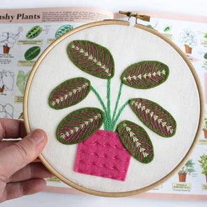 Embellished Elephant - Prayer Plant Felt Embroidery Kit-Rosy Posy Petals