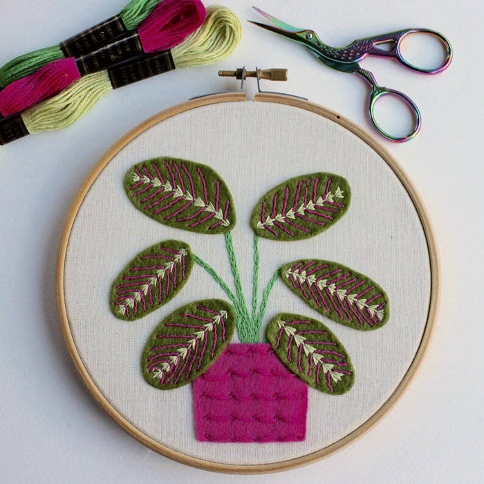 Embellished Elephant - Prayer Plant Felt Embroidery Kit