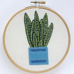 Embellished Elephant - Snake plant felt embroidery kit-Rosy Posy Petals