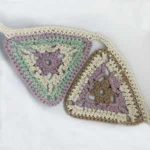 Handmade Petals Crocheted Pastel Banner