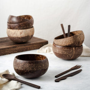 Organic Handmade Coconut Bowl and spoon set