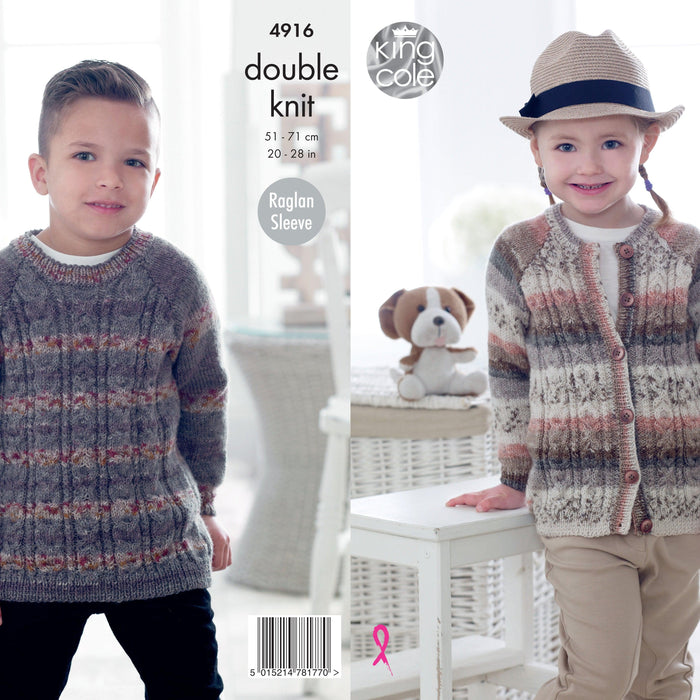 King Cole 4916 - Double knitting child's cardigan and jumper