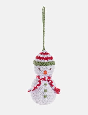 Knitted Snowman Christmas Decoration-Seasonal & Holiday Decorations-Rosy Posy Petals