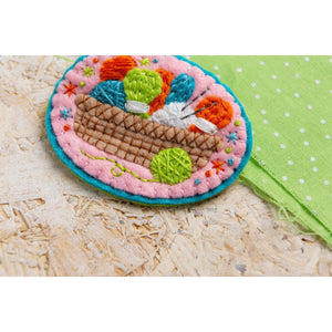 Knitting Basket Brooch Felt Craft Kit-Art & Craft Kits-Rosy Posy Petals