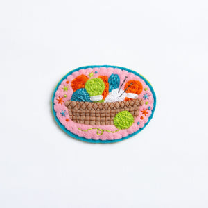 Knitting Basket Brooch Felt Craft Kit-Art & Craft Kits-Rosy Posy Petals