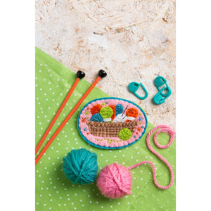 Knitting Basket Brooch Felt Craft Kit-Art & Craft Kits-Rosy Posy Petals