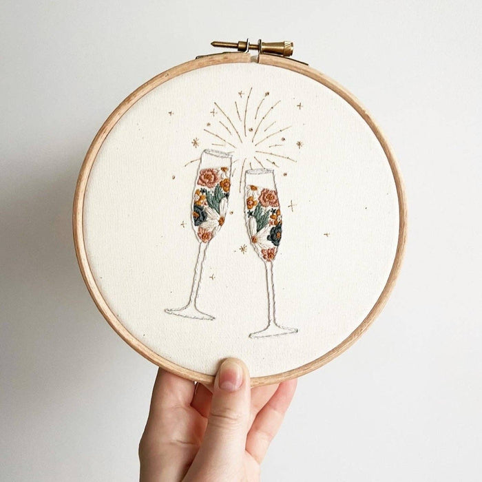 Mindful Mantra Fizz and Florals Embroidery Kit