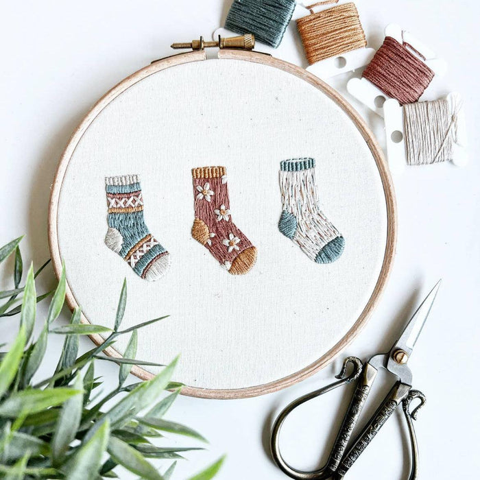 Mindful Mantra Knitted Socks Embroidery Kit