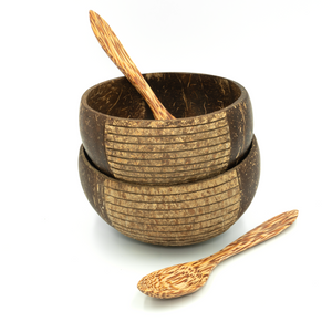 Organic Handmade Coconut Bowl Family Set of 4