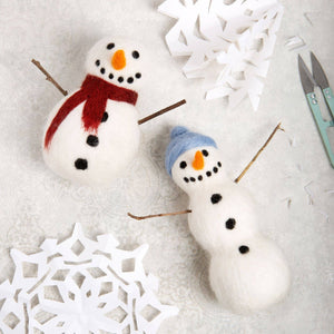 Snowmen Needle Felting Kit-Art & Craft Kits-Rosy Posy Petals