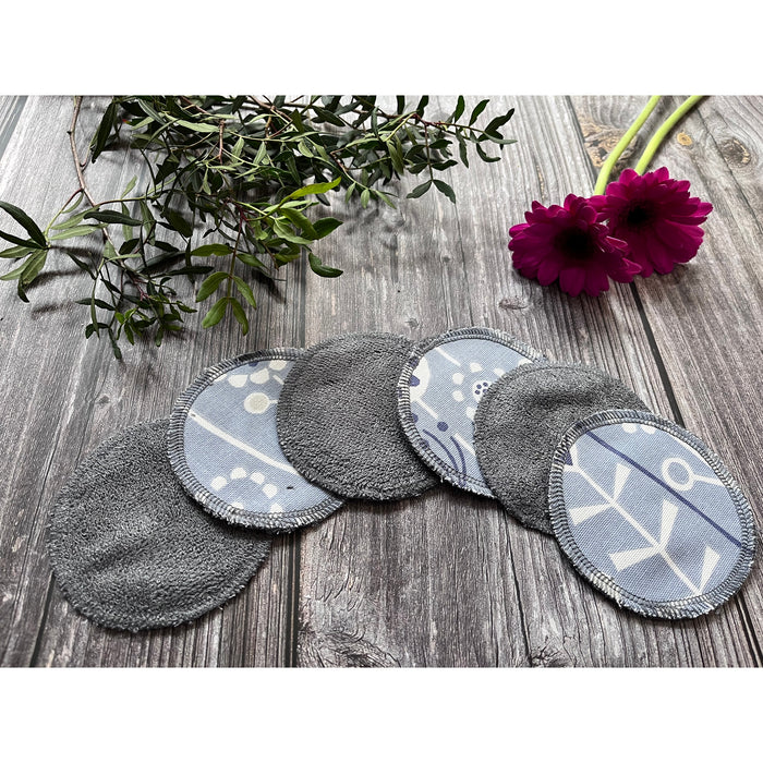 Dark Blue Floral Design Reusable Makeup remover pads