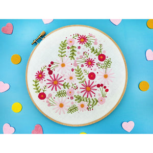 Oh Sew Bootiful Handmade Floral Heart Embroidery Kit