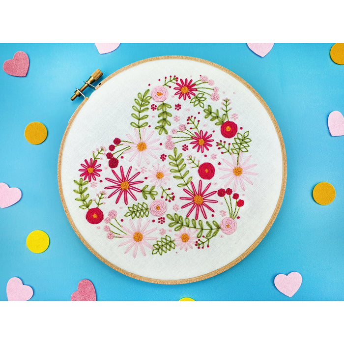 Oh Sew Bootiful Handmade Floral Heart Embroidery Kit