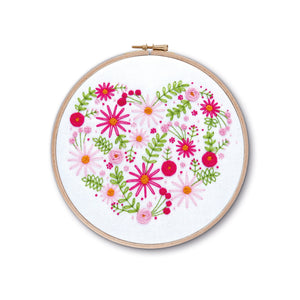 Oh Sew Bootiful Handmade Floral Heart Embroidery Kit